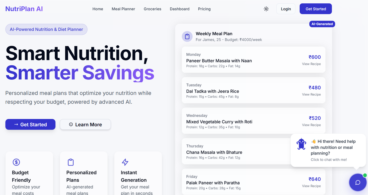 NutriAI - Smart Nutrition and Diet Planning